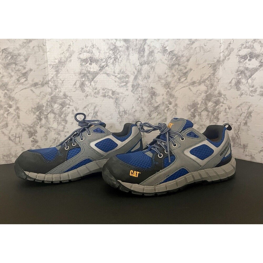 CAT Steel Toe Electrical Hazard Slip Resistant Work Shoe Mens 10 Blue/Gray Safe